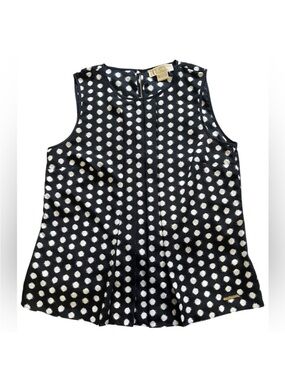 Michael Michael Kors Polka Dot Sleeveless
Pleated Top Women's Medium
Petite